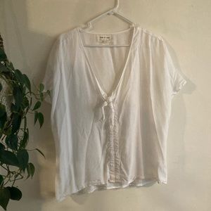 Cloth & Stone White V-Neck Top